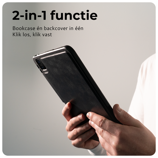 Rosso Elite Samsung Galaxy Tab S11 Hoes 2-in-1 Echt Leer Book Case Zwart afbeelding 2