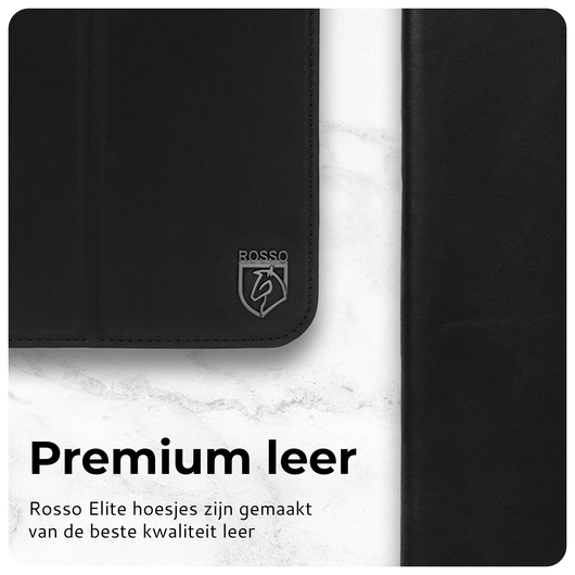 Rosso Elite Samsung Galaxy Tab S11 Hoes 2-in-1 Echt Leer Book Case Zwart afbeelding 4