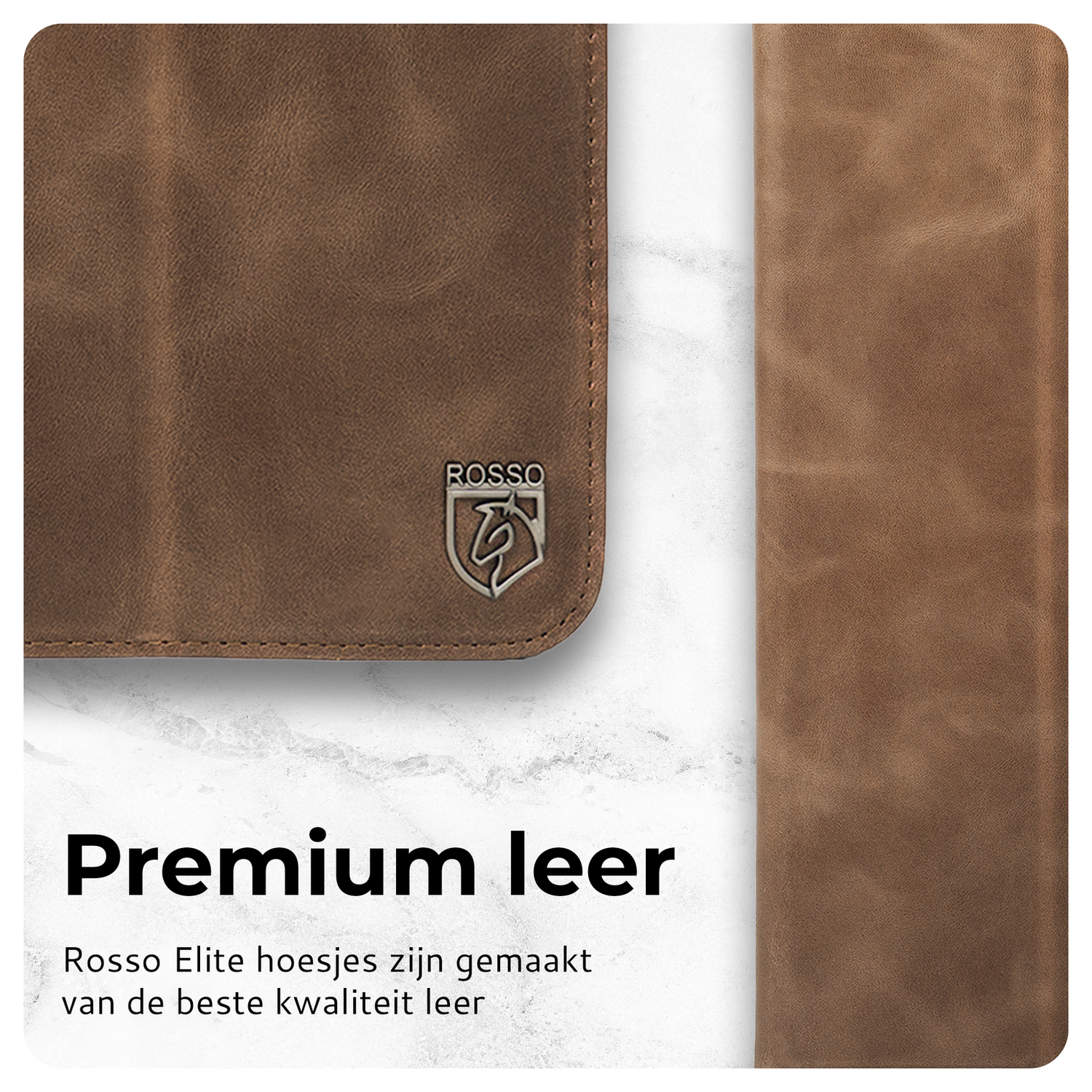 Rosso Elite Samsung Galaxy Tab S11 Hoes 2-in-1 Echt Leer Book Case Bruin afbeelding 3