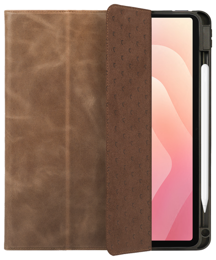 Rosso Elite Samsung Galaxy Tab S11 Hoes 2-in-1 Echt Leer Book Case Bruin afbeelding 1