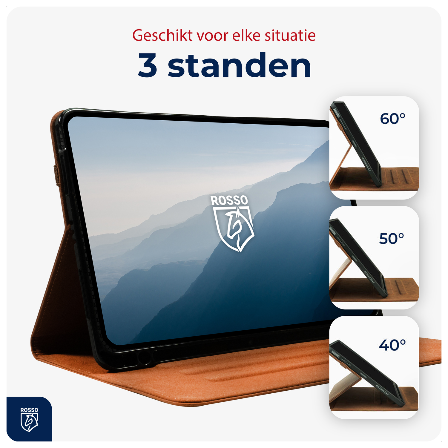 Rosso Deluxe Samsung Galaxy Tab S11 Ultra Hoes Book Case Echt Leer Bruin afbeelding 7