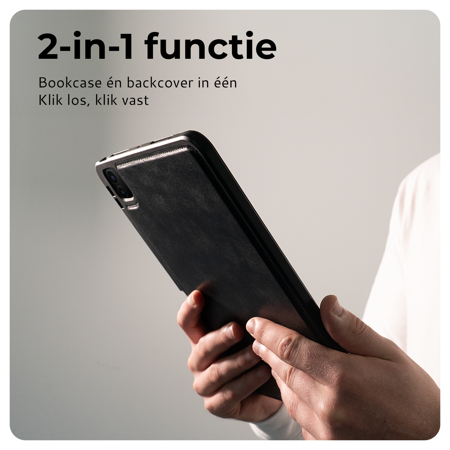 Rosso Elite Samsung Tab S11 Ultra Hoes 2-in-1 Echt Leer Book Case Zwart afbeelding 2