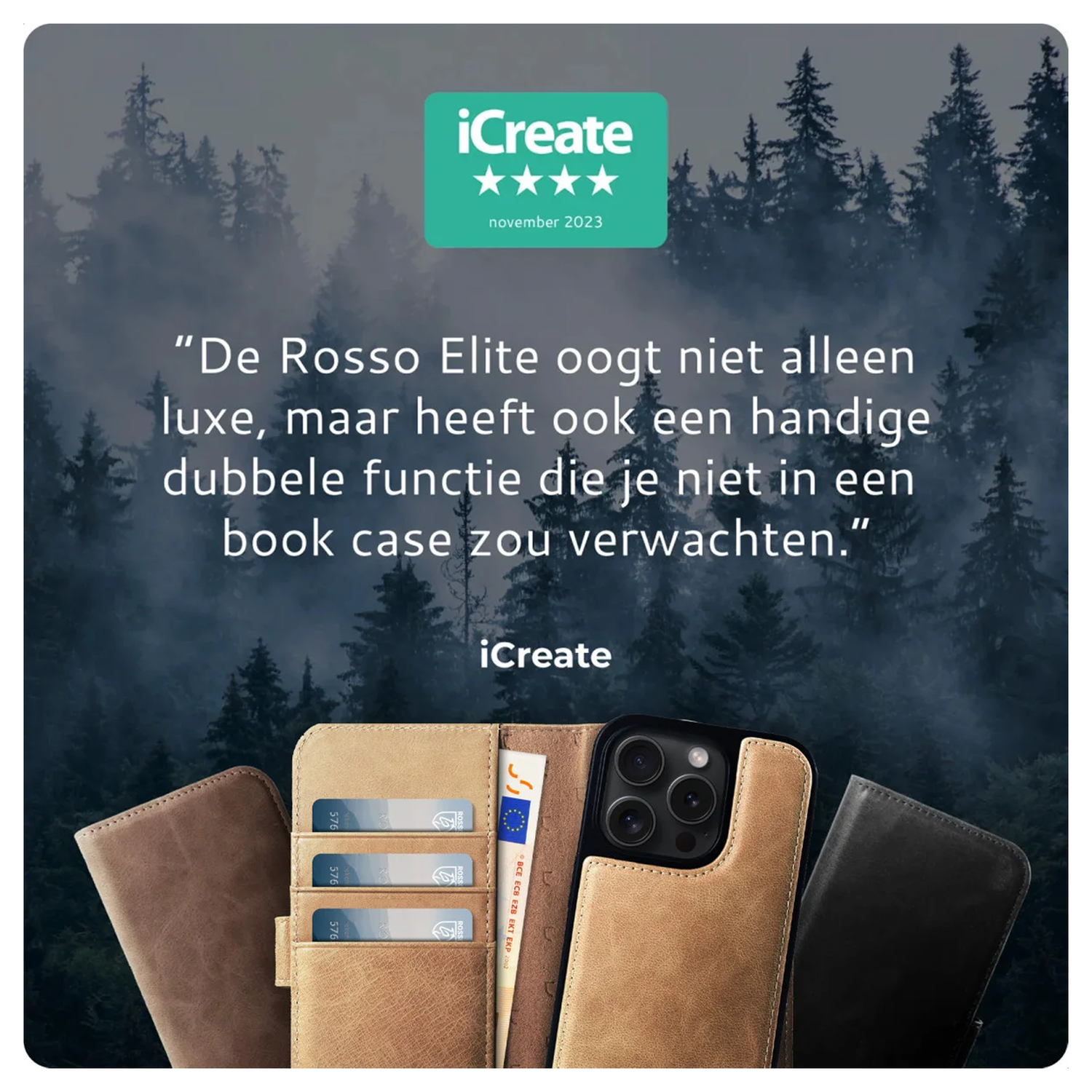 Rosso Elite Samsung Tab S11 Ultra Hoes 2-in-1 Echt Leer Book Case Zwart afbeelding 3