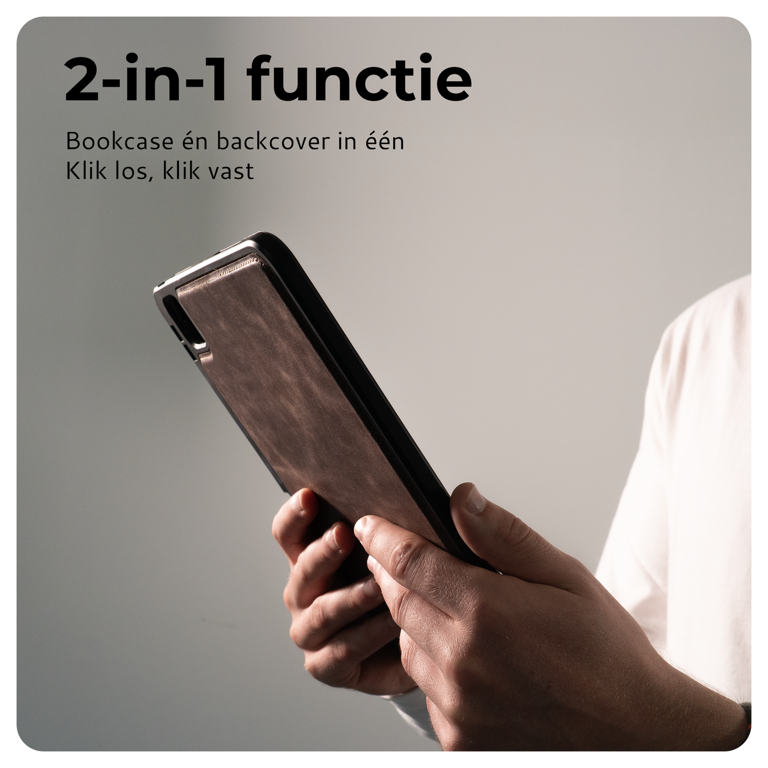 Rosso Elite Samsung Tab S11 Ultra Hoes 2-in-1 Echt Leer Book Case Bruin afbeelding 2