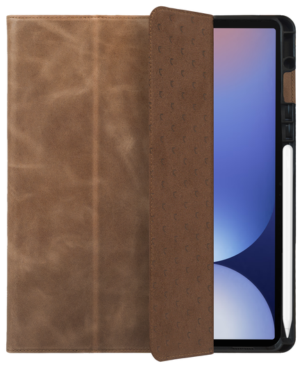 Rosso Elite Samsung Tab S11 Ultra Hoes 2-in-1 Echt Leer Book Case Bruin afbeelding 1