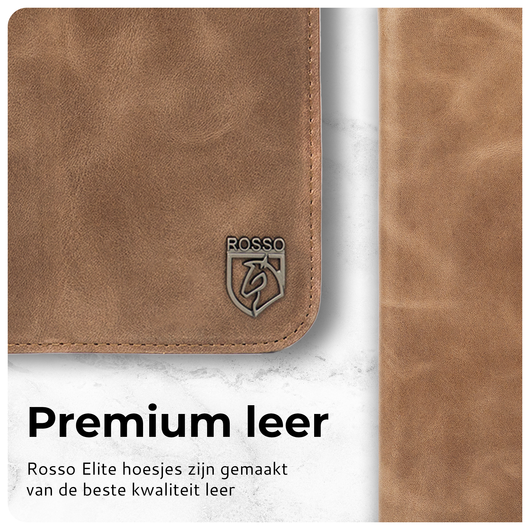 Rosso Elite Samsung Tab S11 Ultra Hoes 2-in-1 Echt Leer Book Case Bruin afbeelding 5