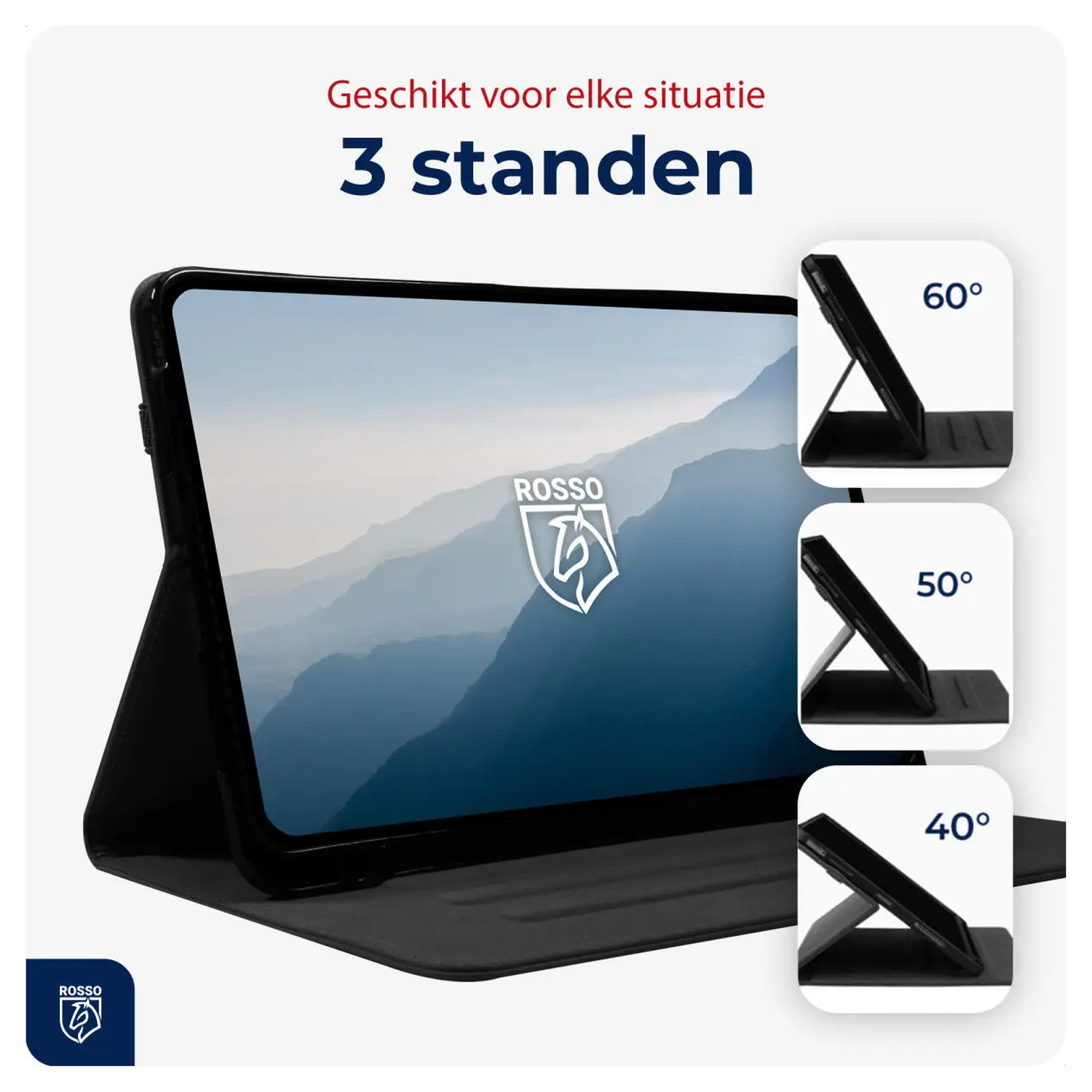 Rosso Deluxe Samsung Galaxy Tab S10 Lite Hoes Book Case Echt Leer Zwart afbeelding 5