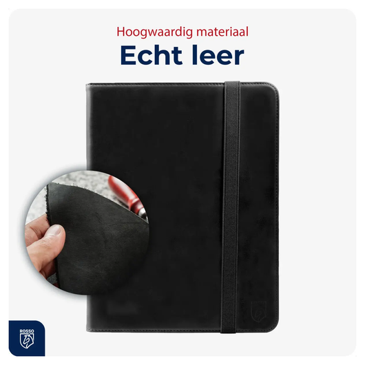 Rosso Deluxe Samsung Galaxy Tab S10 Lite Hoes Book Case Echt Leer Zwart afbeelding 4