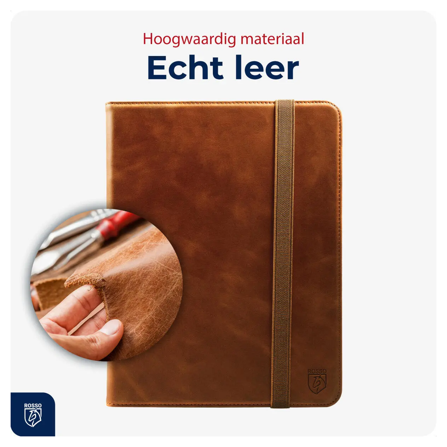 Rosso Deluxe Samsung Galaxy Tab S10 Lite Hoes Book Case Echt Leer Bruin afbeelding 4