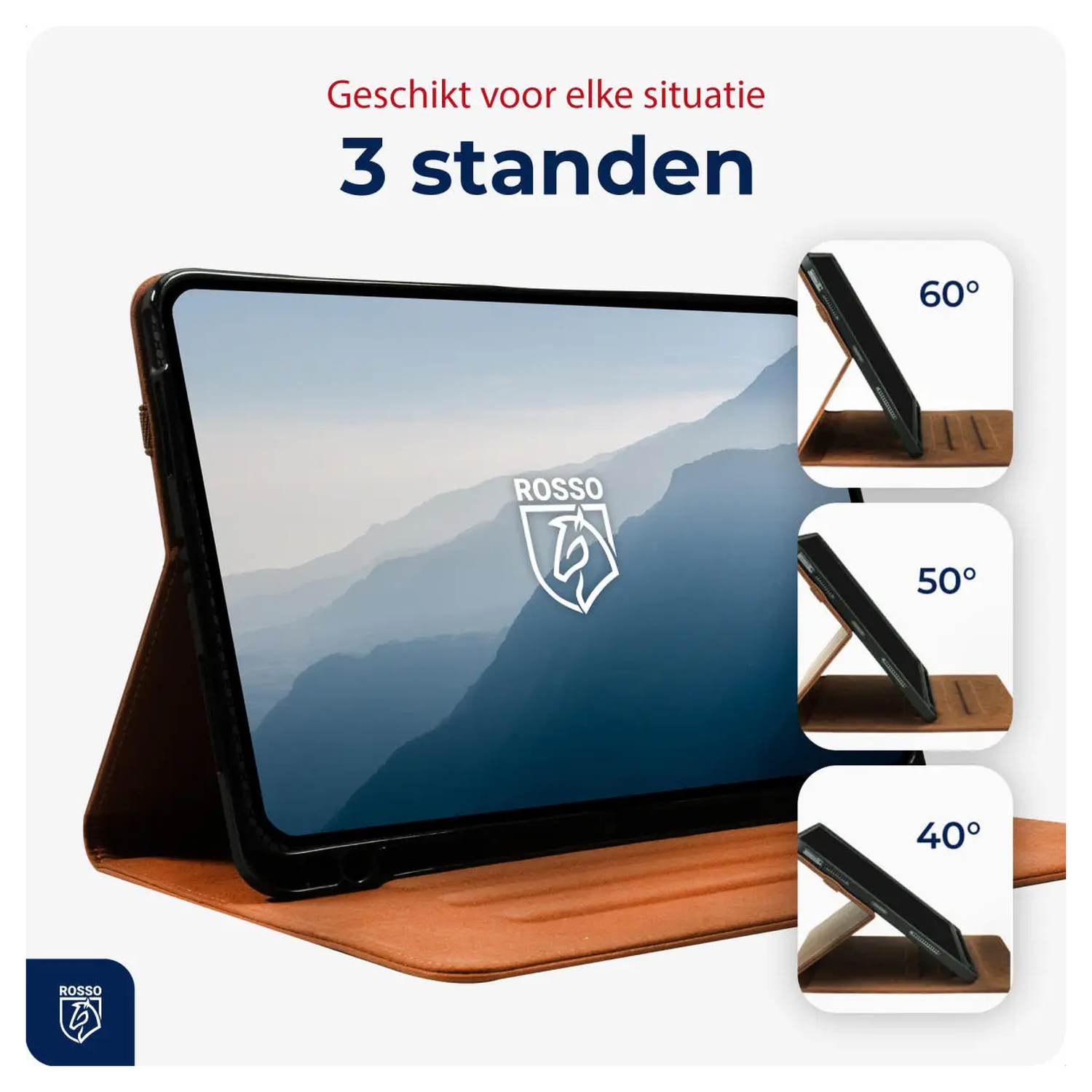 Rosso Deluxe Samsung Galaxy Tab S10 Lite Hoes Book Case Echt Leer Bruin afbeelding 5