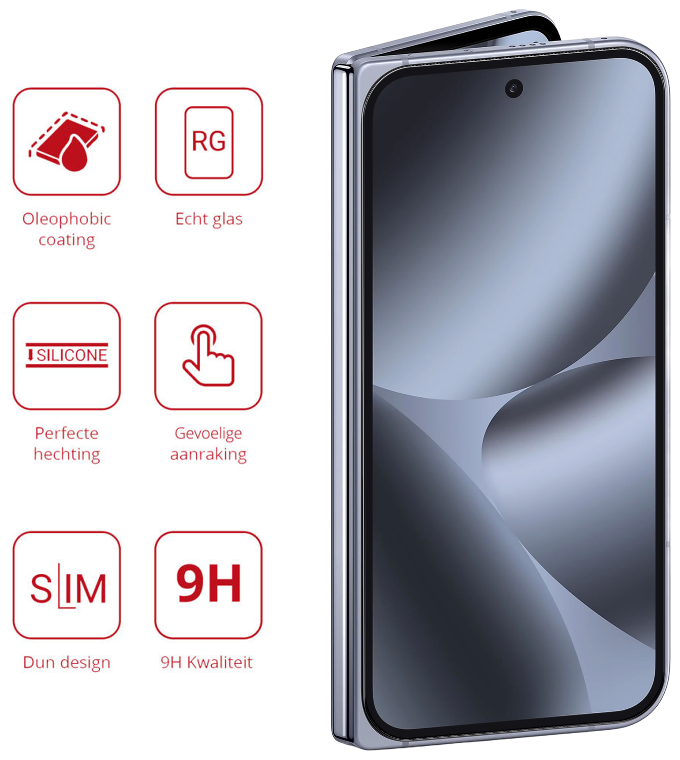 Rosso Google Pixel 10 Pro Fold 9H Tempered Glass Screen Protector afbeelding 2