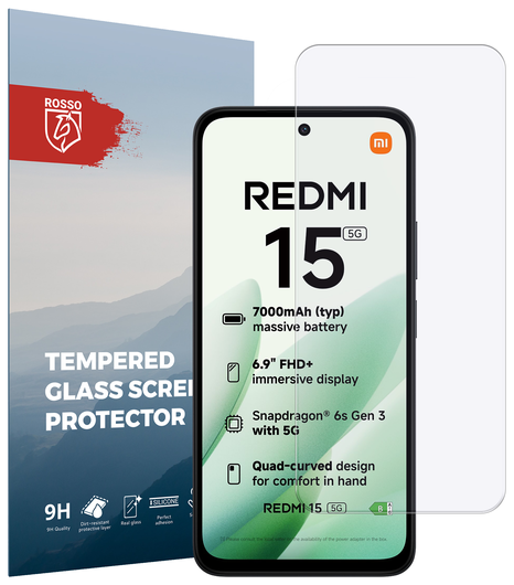 Rosso Xiaomi Redmi 15 (5G) 9H Tempered Glass Screen Protector afbeelding 1