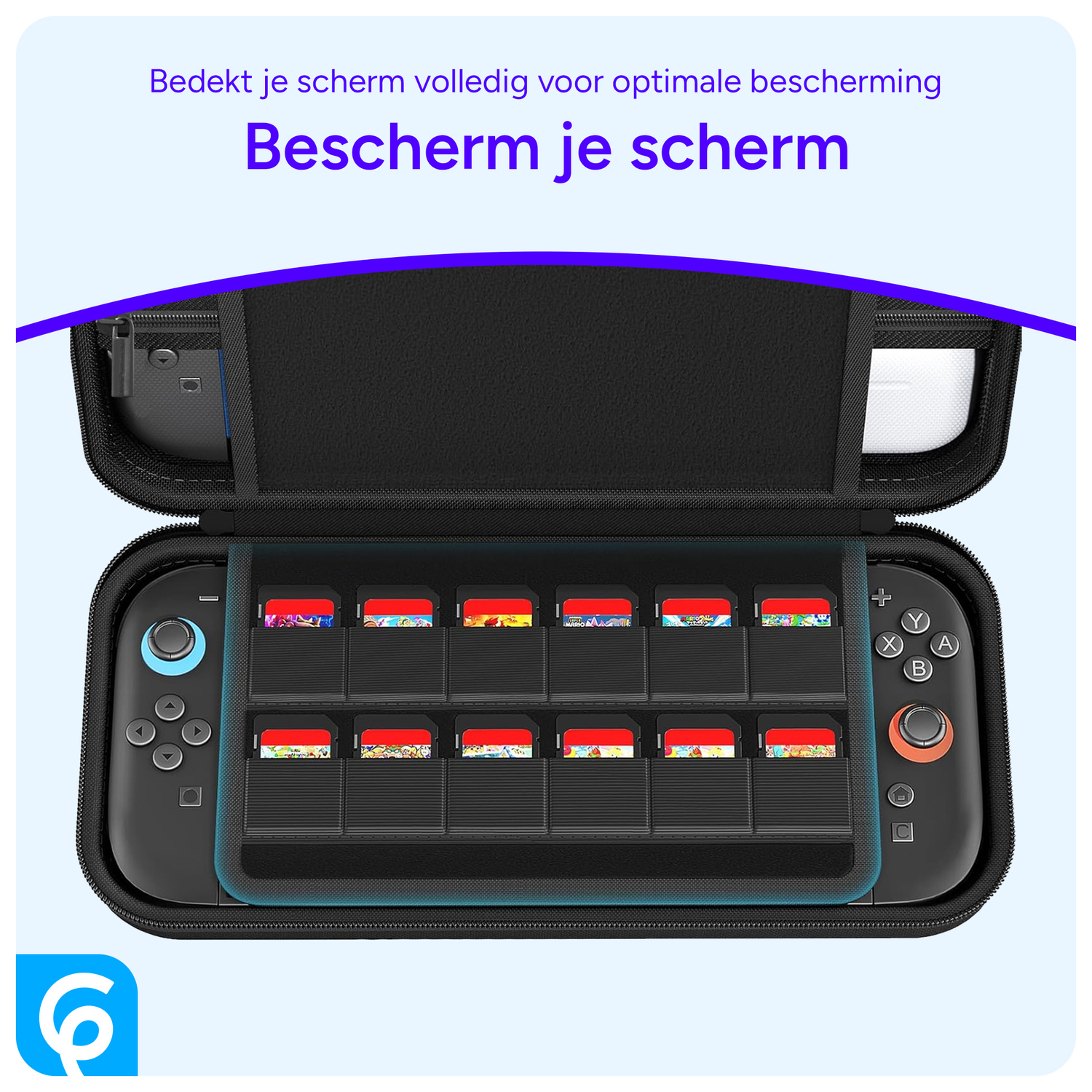 Nintendo Switch 2 Opberghoes Game Card Organizer Travel Case Zwart afbeelding 4