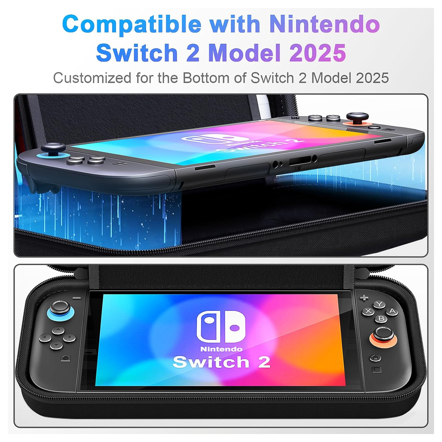 Nintendo Switch 2 Opberghoes Game Card Organizer Travel Case Zwart afbeelding 2