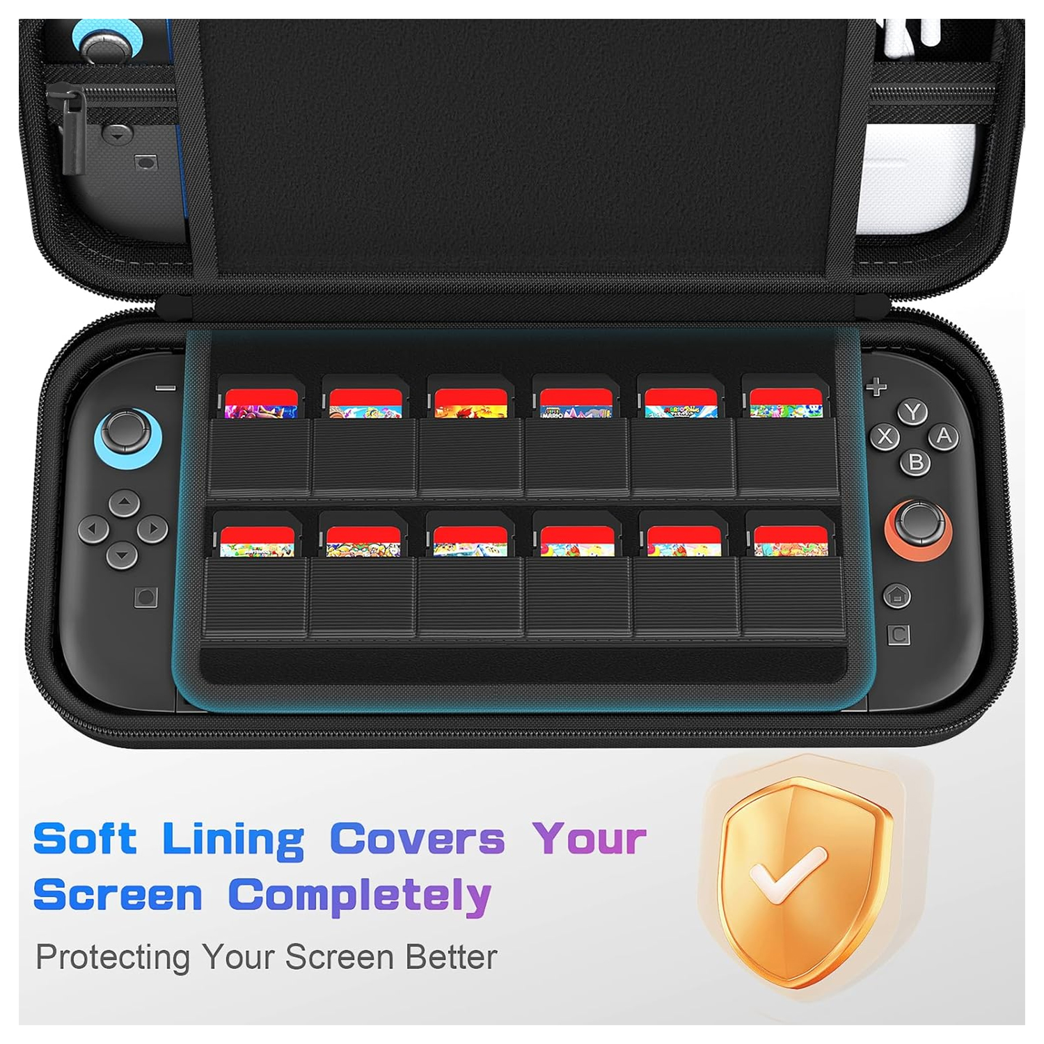 Nintendo Switch 2 Opberghoes Game Card Organizer Travel Case Zwart afbeelding 6