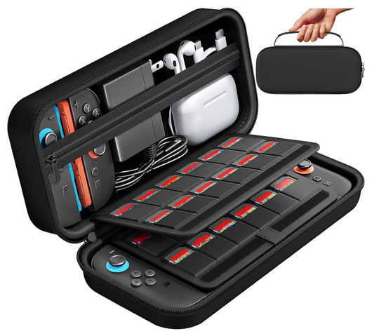 Nintendo Switch 2 Opberghoes Game Card Organizer Travel Case Zwart afbeelding 1