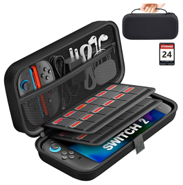 Nintendo Switch 2 Opberghoes Game Card Organizer Case met Ritsvak Zwart afbeelding