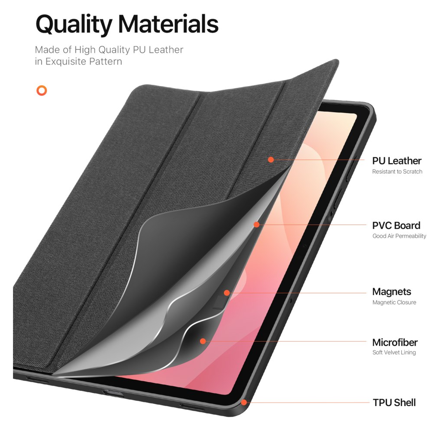 Dux Ducis Domo Samsung Galaxy Tab S11 Hoes Tri-Fold Book Case Zwart afbeelding 7