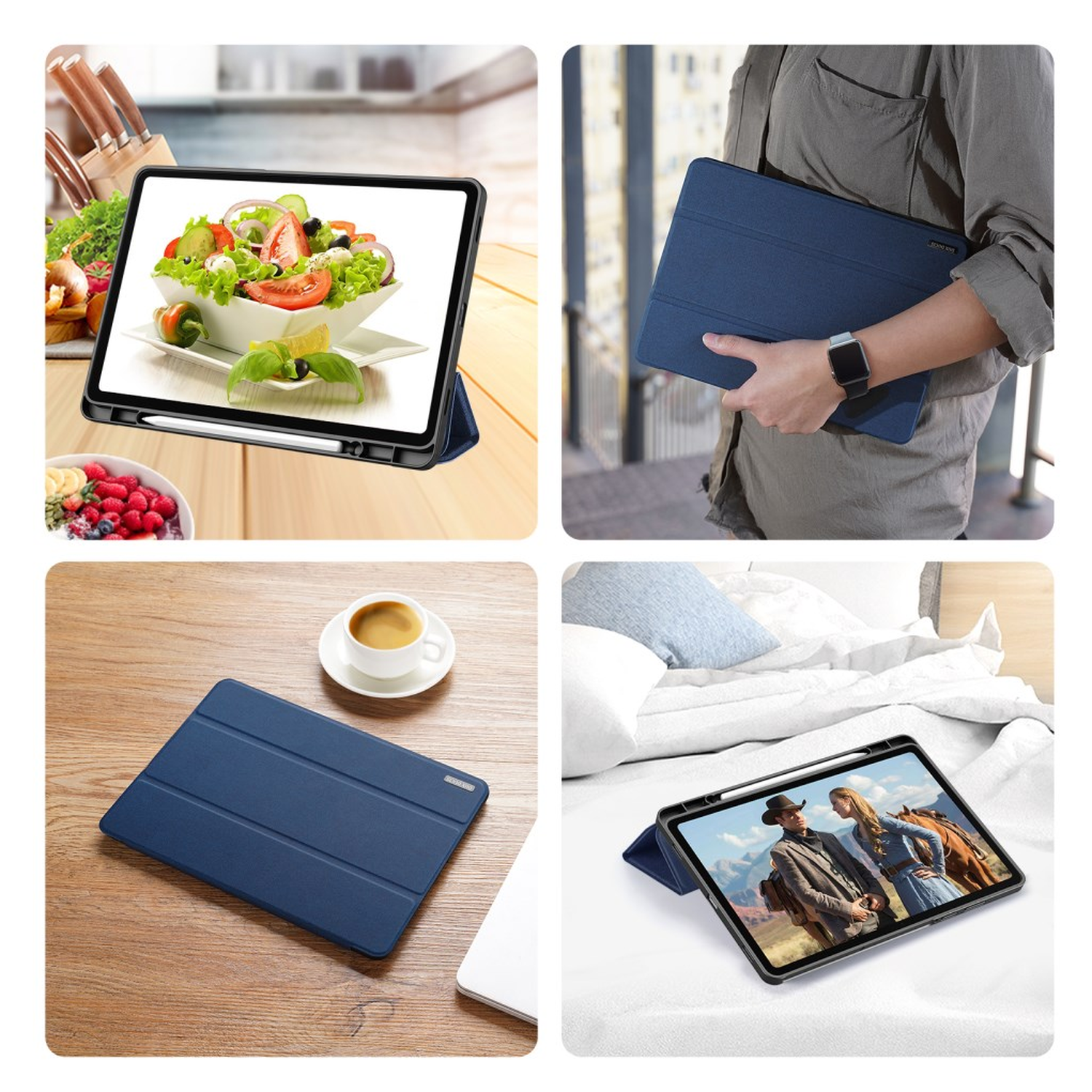 Dux Ducis Domo Samsung Galaxy Tab S11 Hoes Tri-Fold Book Case Blauw afbeelding 8