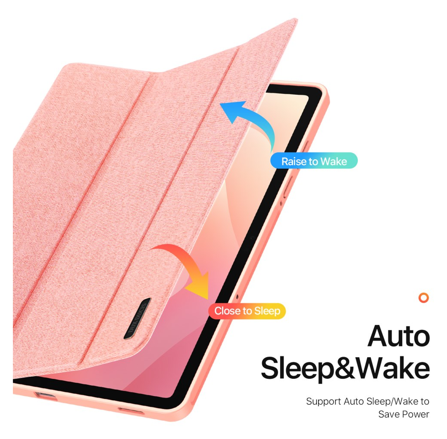 Dux Ducis Domo Samsung Galaxy Tab S11 Hoes Tri-Fold Book Case Roze afbeelding 3