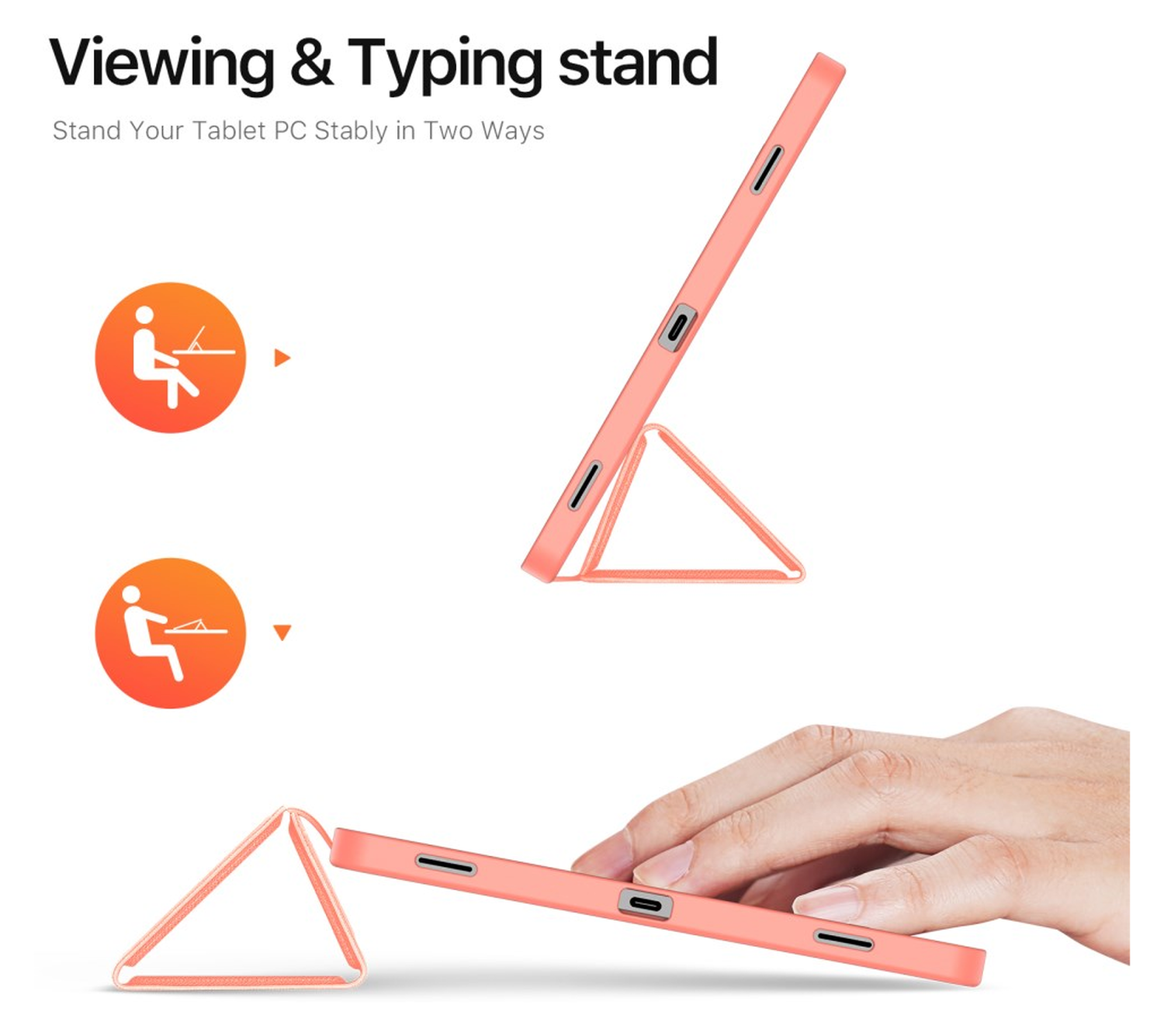 Dux Ducis Domo Samsung Galaxy Tab S11 Hoes Tri-Fold Book Case Roze afbeelding 4