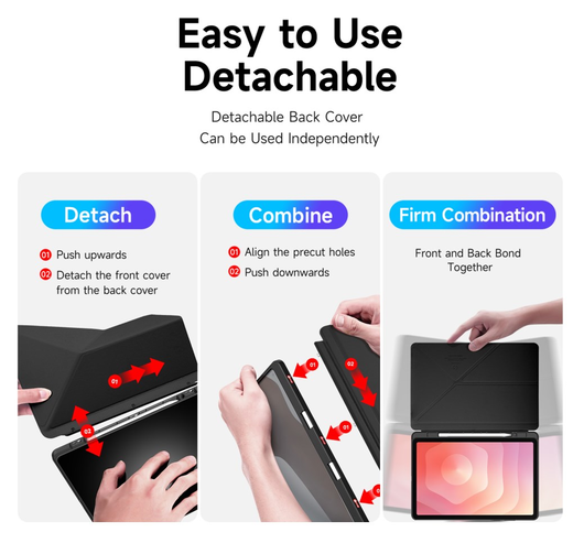 Dux Ducis Magi Samsung Galaxy Tab S11 Hoes V-Fold Book Case Zwart afbeelding 4