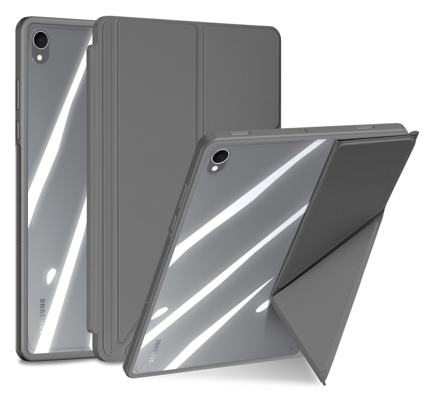 Dux Ducis Magi Samsung Galaxy Tab S11 Hoes V-Fold Book Case Grijs afbeelding 2