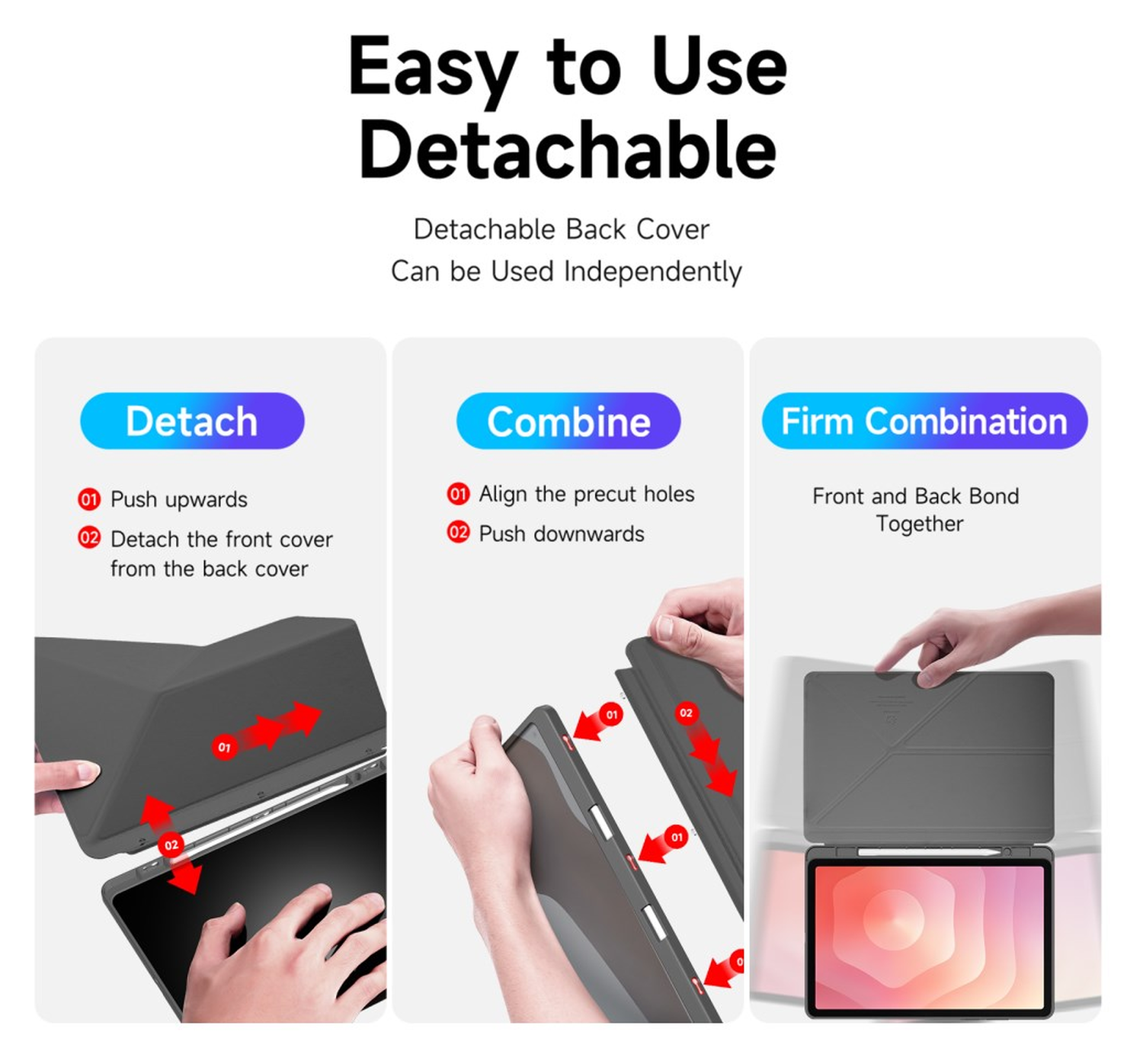 Dux Ducis Magi Samsung Galaxy Tab S11 Hoes V-Fold Book Case Grijs afbeelding 4