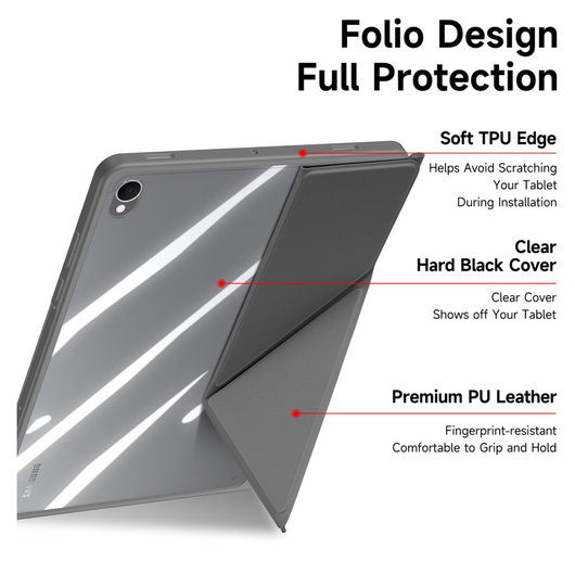 Dux Ducis Magi Samsung Galaxy Tab S11 Hoes V-Fold Book Case Grijs afbeelding 7