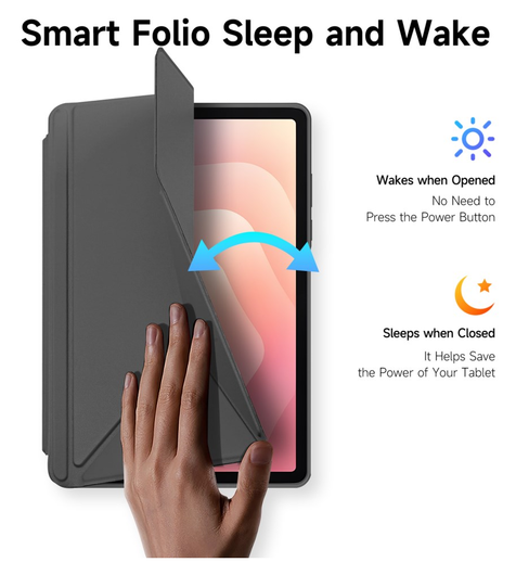 Dux Ducis Magi Samsung Galaxy Tab S11 Hoes V-Fold Book Case Grijs afbeelding 9