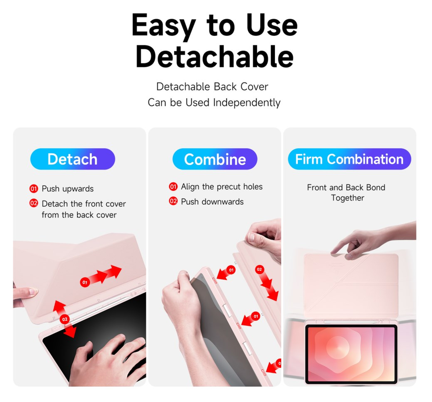 Dux Ducis Magi Samsung Galaxy Tab S11 Hoes V-Fold Book Case Roze afbeelding 4