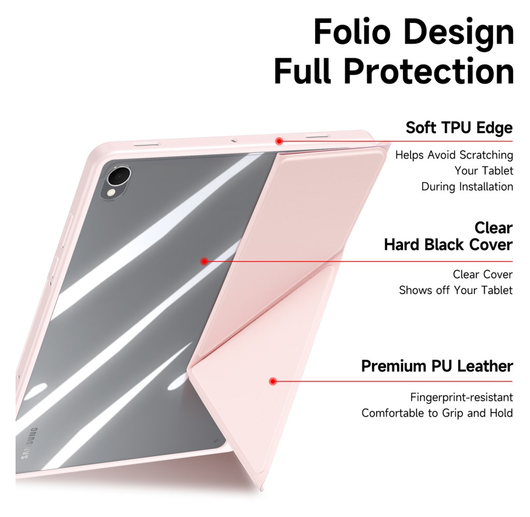 Dux Ducis Magi Samsung Galaxy Tab S11 Hoes V-Fold Book Case Roze afbeelding 7
