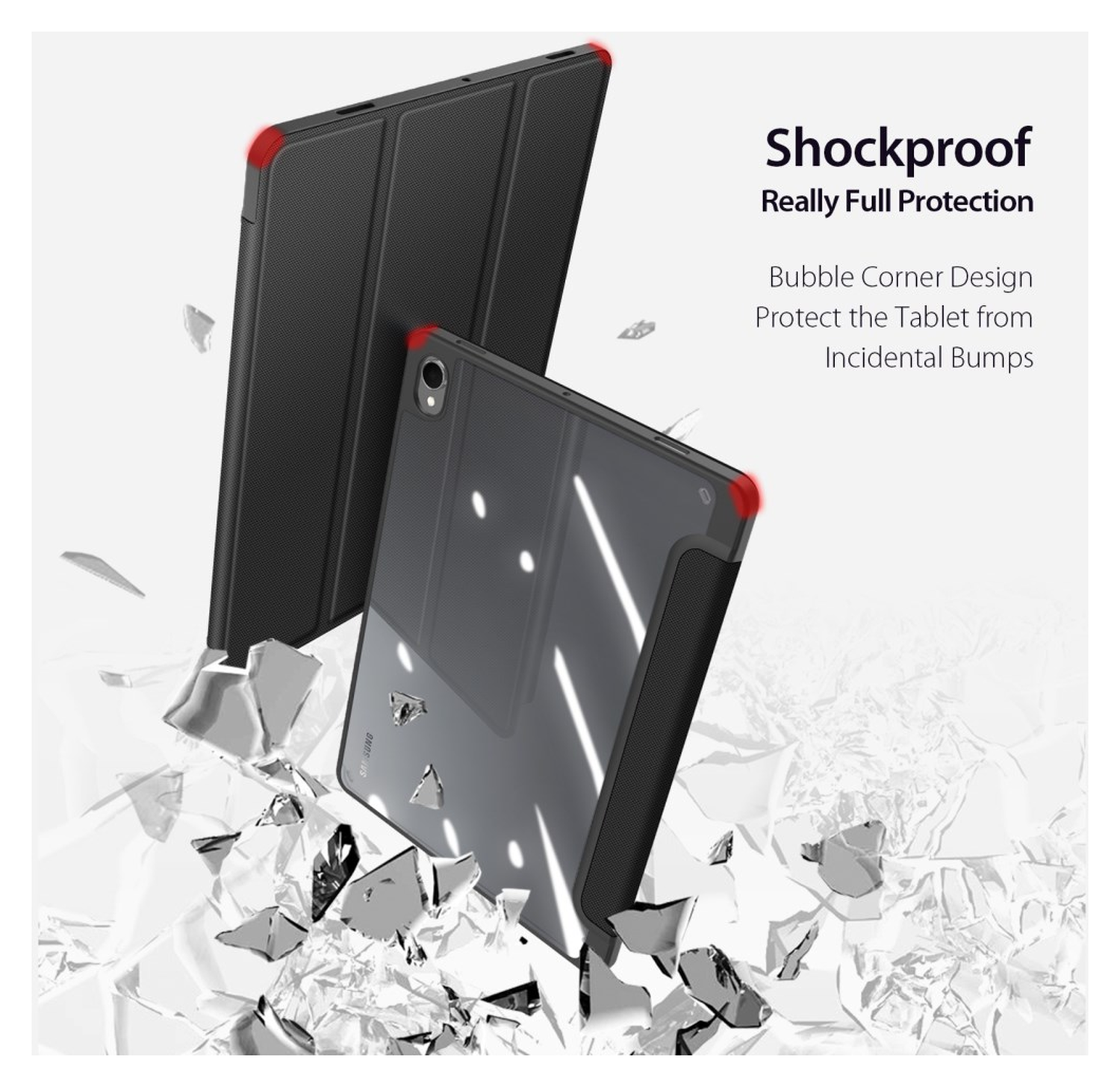 Dux Ducis Toby Samsung Galaxy Tab S11 Hoes Tri-Fold Book Case Zwart afbeelding 2