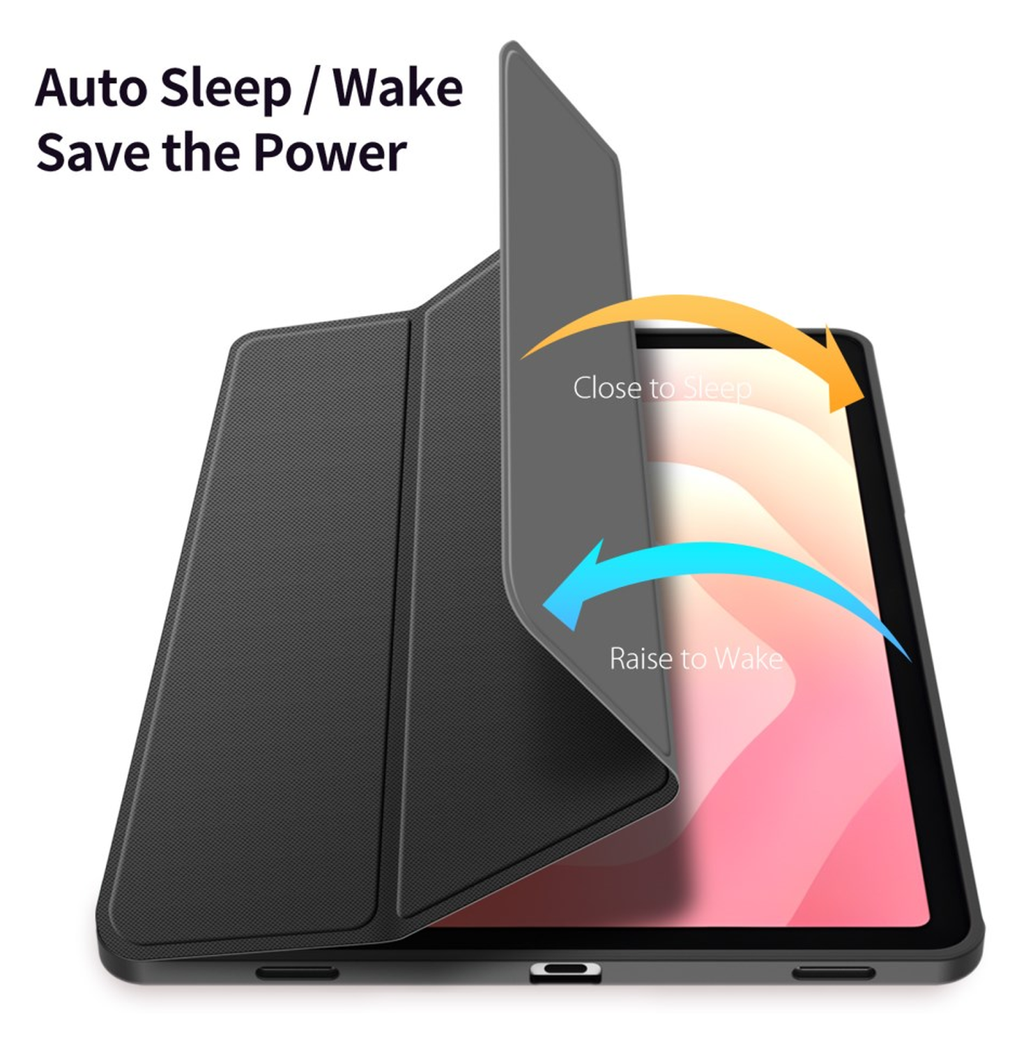 Dux Ducis Toby Samsung Galaxy Tab S11 Hoes Tri-Fold Book Case Zwart afbeelding 3