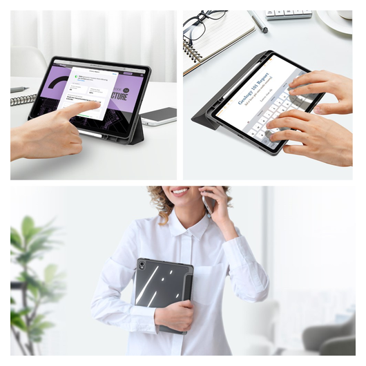 Dux Ducis Toby Samsung Galaxy Tab S11 Hoes Tri-Fold Book Case Zwart afbeelding 6