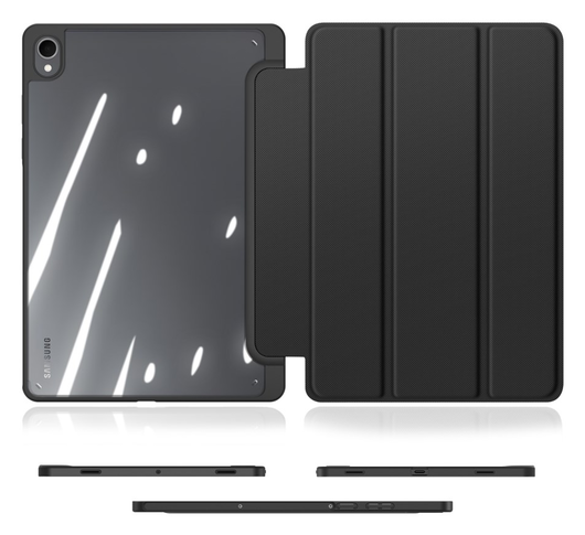 Dux Ducis Toby Samsung Galaxy Tab S11 Hoes Tri-Fold Book Case Zwart afbeelding 9
