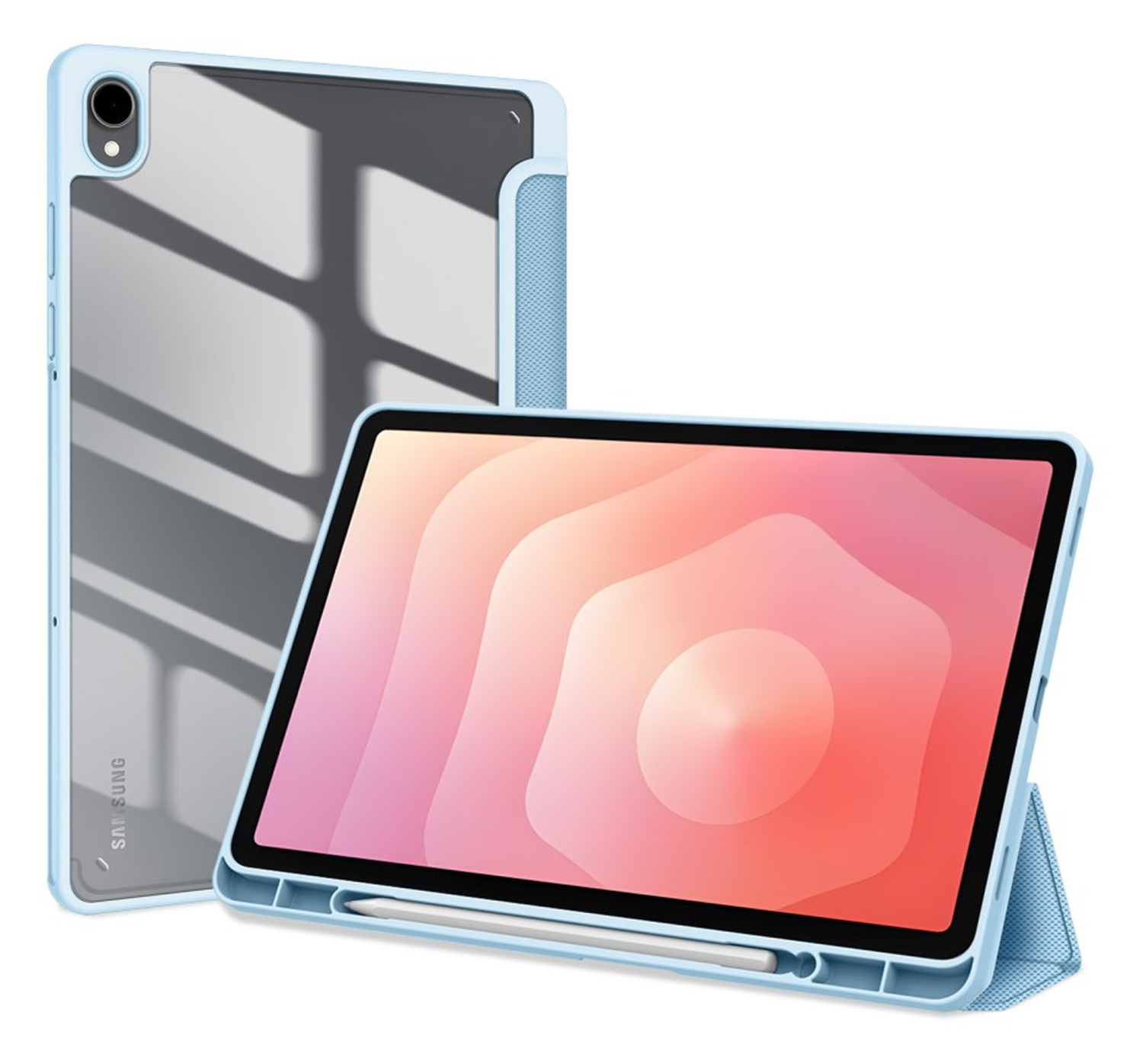 Dux Ducis Toby Samsung Galaxy Tab S11 Hoes Tri-Fold Book Case Blauw afbeelding 10