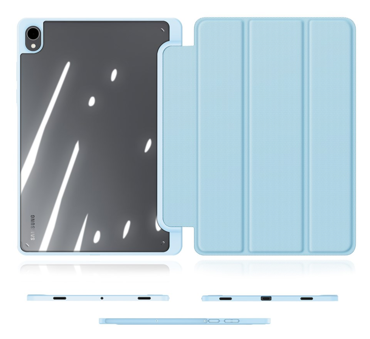 Dux Ducis Toby Samsung Galaxy Tab S11 Hoes Tri-Fold Book Case Blauw afbeelding 11
