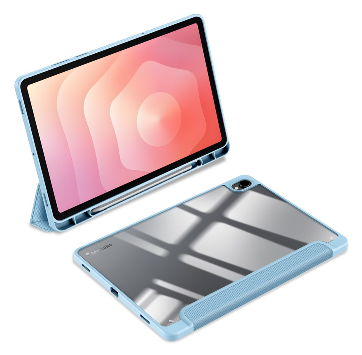 Dux Ducis Toby Samsung Galaxy Tab S11 Hoes Tri-Fold Book Case Blauw afbeelding 9