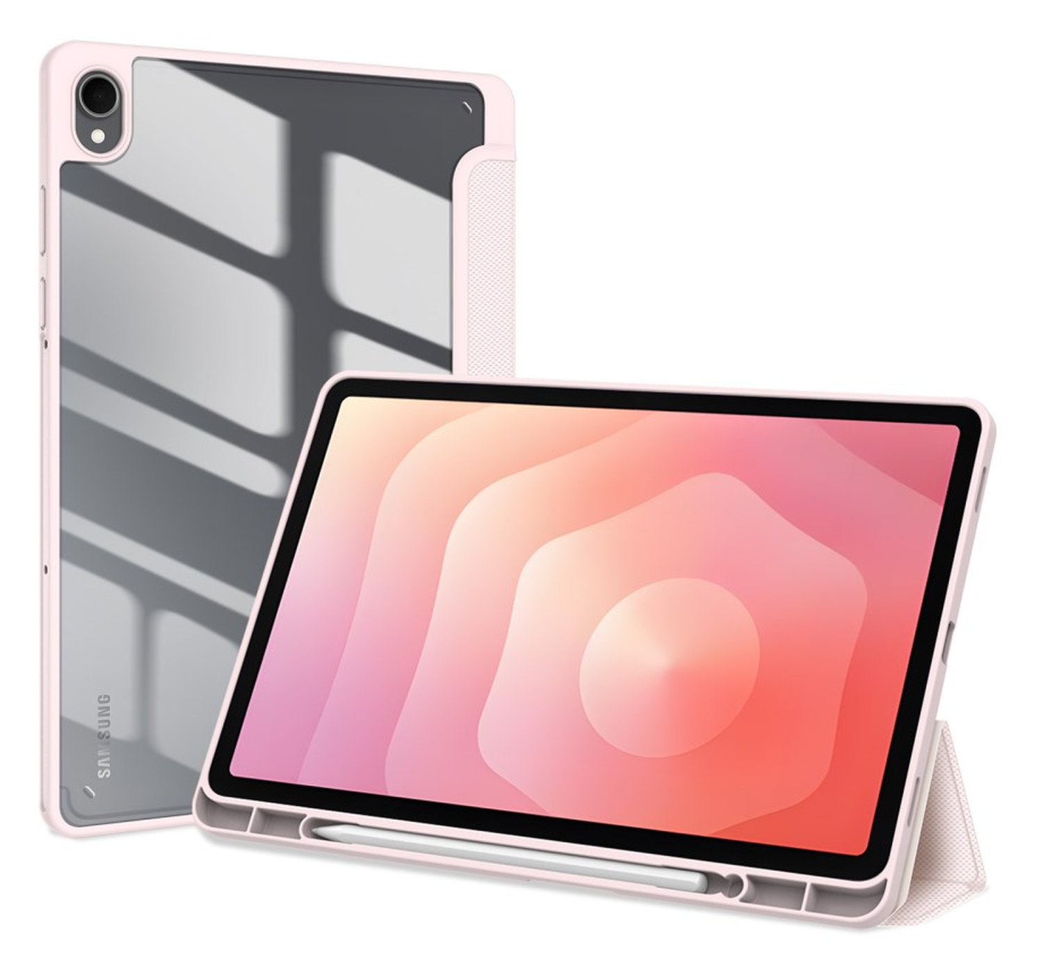 Dux Ducis Toby Samsung Galaxy Tab S11 Hoes Tri-Fold Book Case Roze afbeelding 10