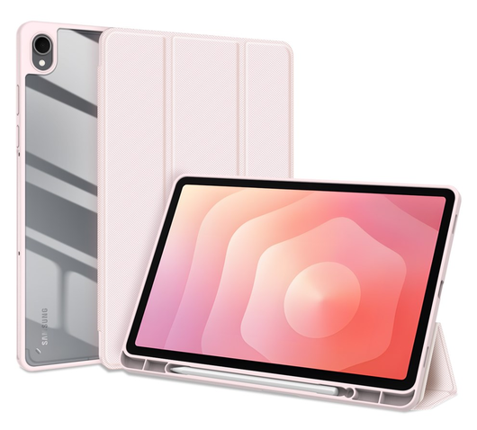 Dux Ducis Toby Samsung Galaxy Tab S11 Hoes Tri-Fold Book Case Roze afbeelding 1