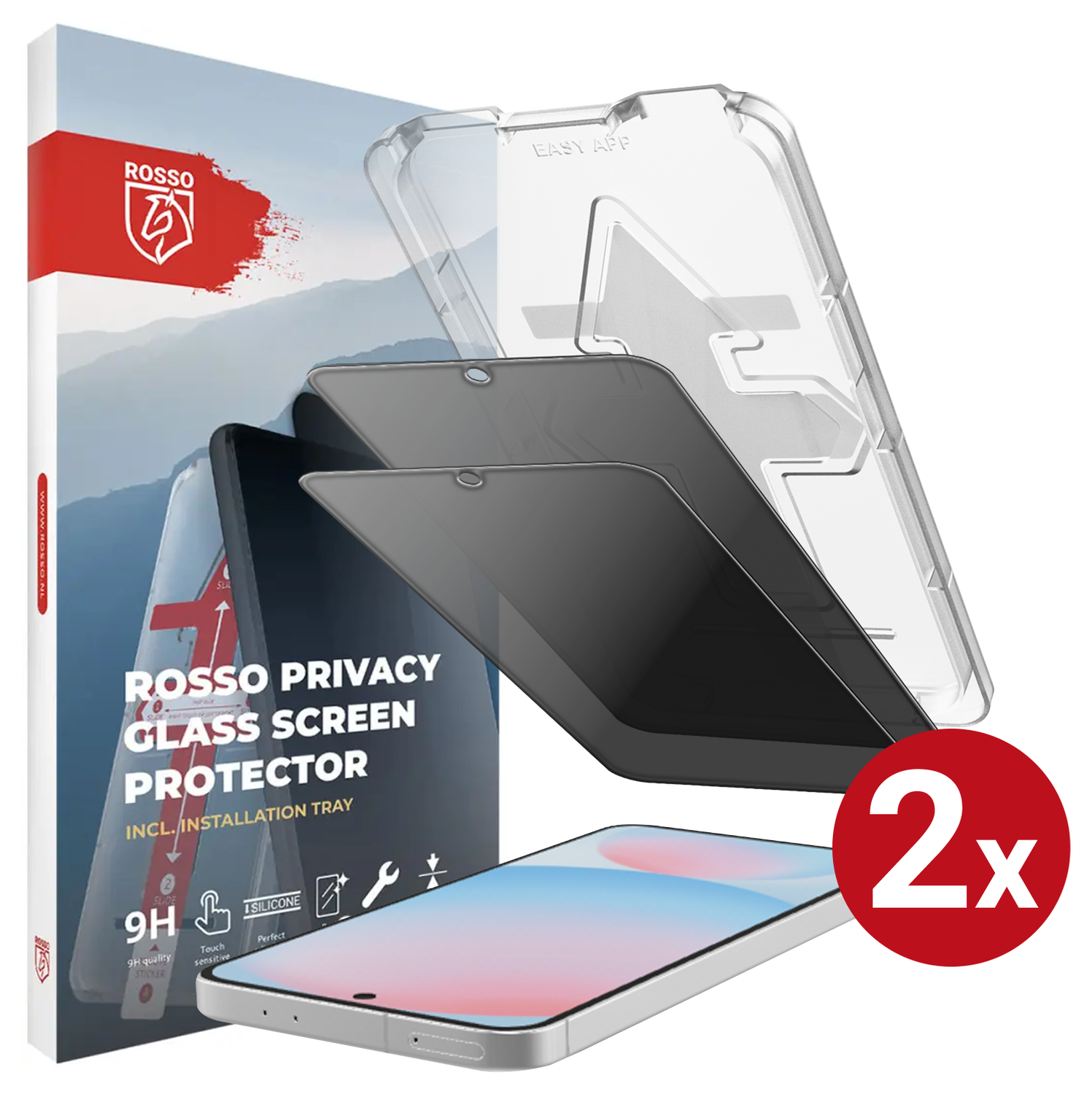 Rosso Samsung A56 / S24 FE Privacy Glass met Installatietray (2-Pack) afbeelding 1