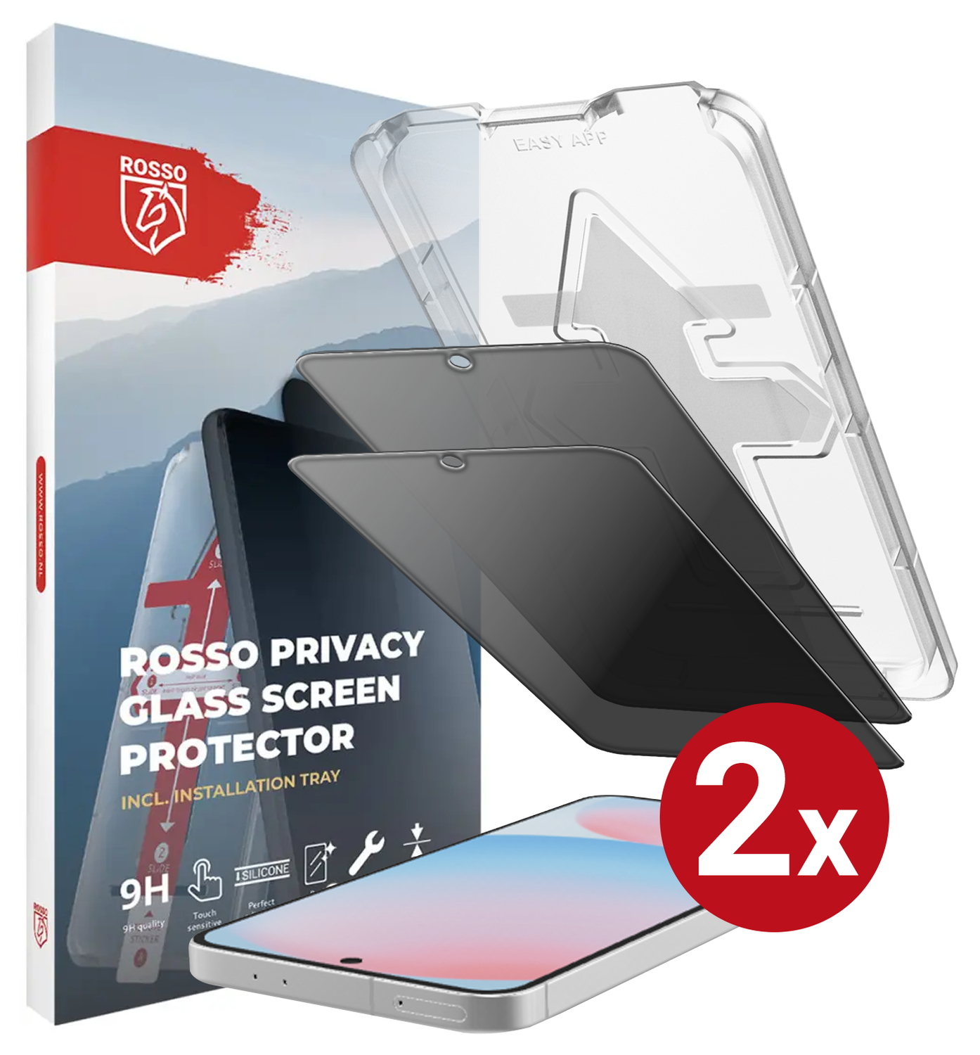 Rosso Samsung A56 / S24 FE Privacy Glass met Installatietray (2-Pack) afbeelding 13
