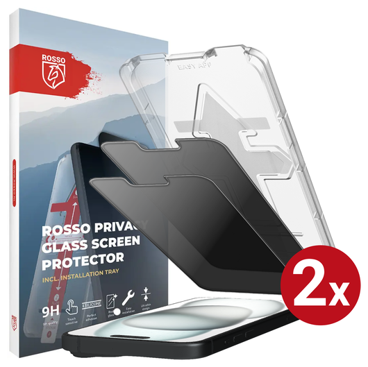 Rosso Apple iPhone 15 Privacy Glass met Installatietray (2-Pack) afbeelding 1