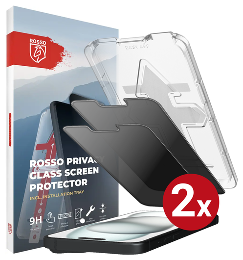 Rosso Apple iPhone 15 Privacy Glass met Installatietray (2-Pack) afbeelding 14