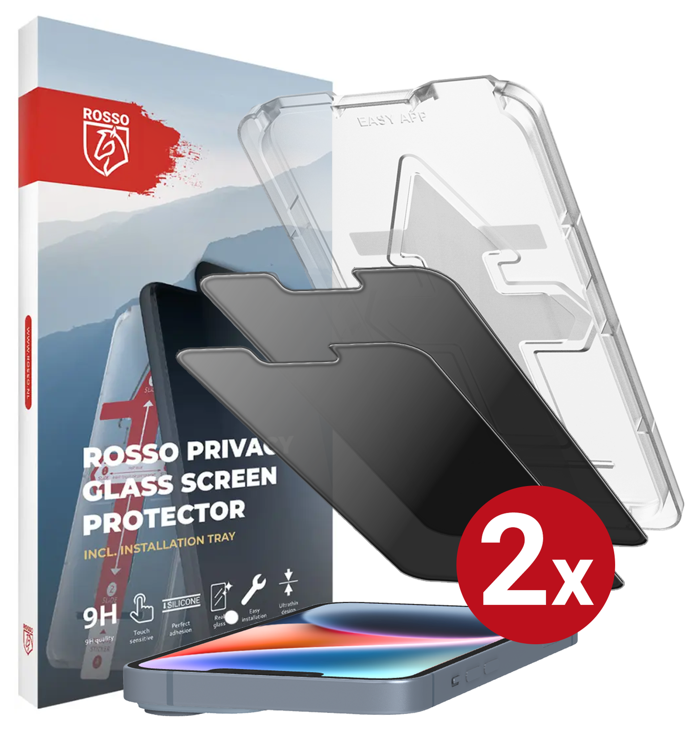 Rosso Apple iPhone 14 Privacy Glass met Installatietray (2-Pack) afbeelding 13