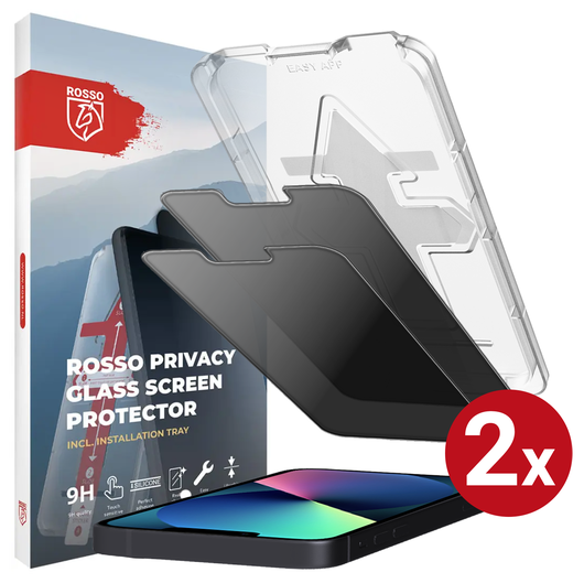 Rosso iPhone 13 / 13 Pro Privacy Glass met Installatietray (2-Pack) afbeelding 1