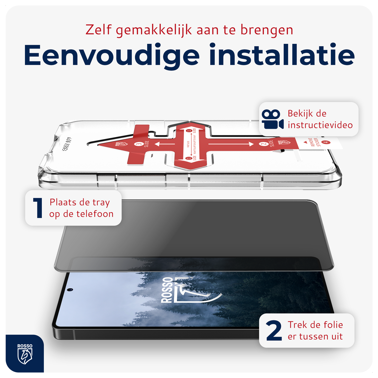 Rosso Samsung Galaxy S23 Privacy Glass met Installatietray (2-Pack) afbeelding 2