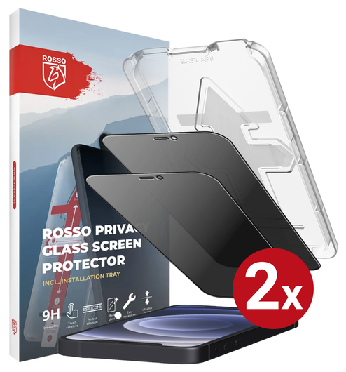 Rosso iPhone 12 / 12 Pro Privacy Glass met Installatietray (2-Pack) afbeelding 14