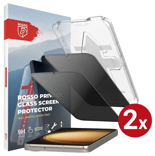 Rosso Samsung S23 Plus Privacy Glass met Installatietray (2-Pack) afbeelding 1